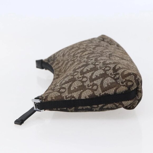 Christian Dior Trotter Canvas Pouch Brown Silver Auth bs29749 - Picture 8 of 16